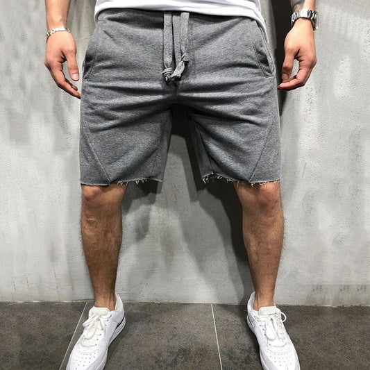 Athletifit - Men's Solid Color Ripped Shorts