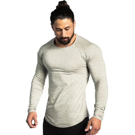 Athletifit - Cotton Long Sleeve Men's Workout Shirt