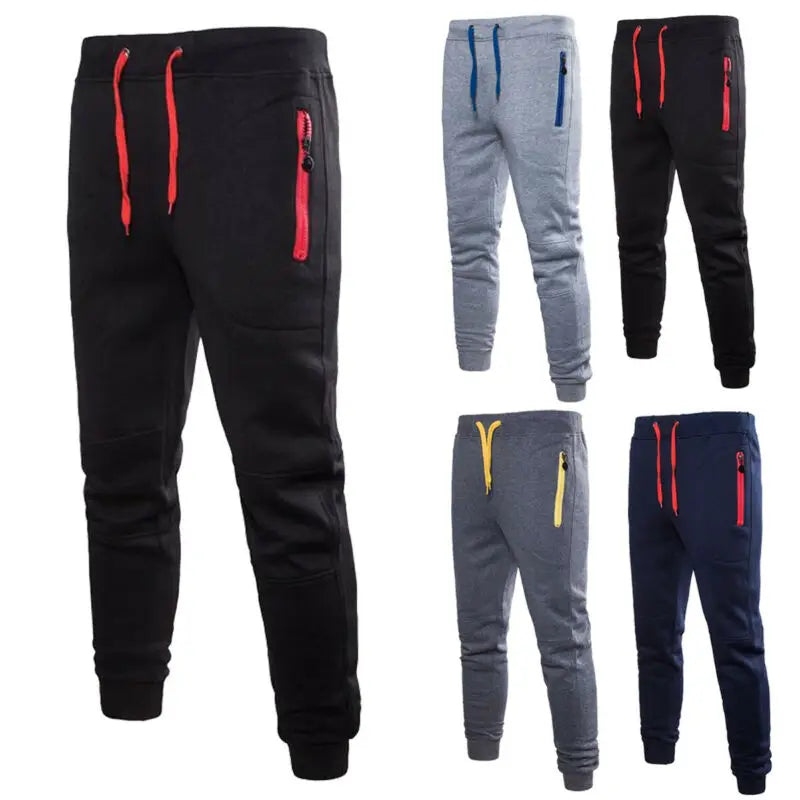 Athletifit - Mens Running/Workout Pants With Zipper Pockets