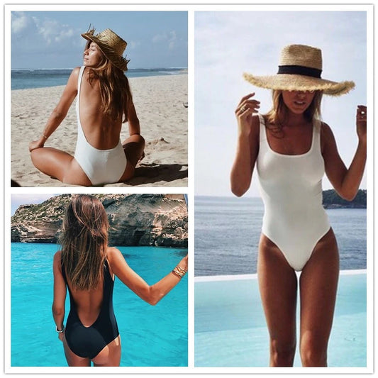 Womens One Piece Backless Swimsuit