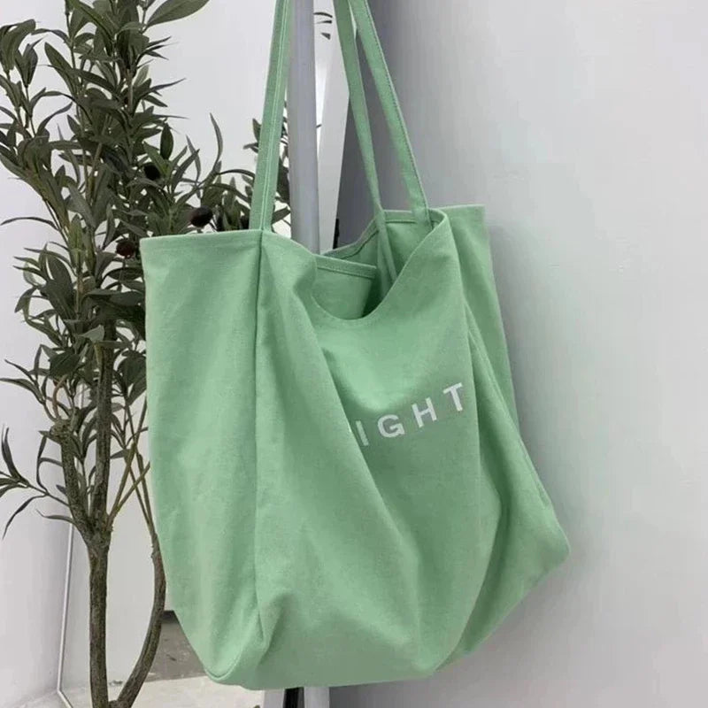 "Delight" Large Soft Canvas Tote Bag