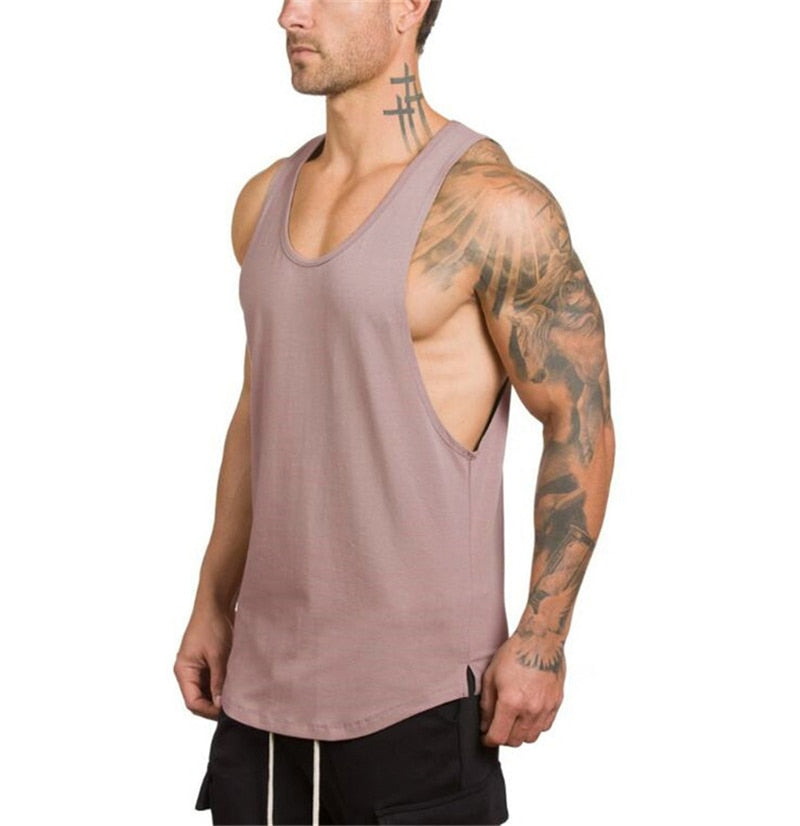 AthletiFit Men Bodybuilding and Fitness Stringer Tank Top