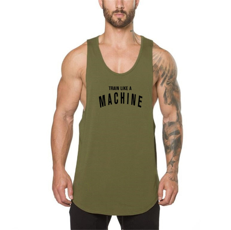 AthletiFit Men Bodybuilding and Fitness Stringer Tank Top