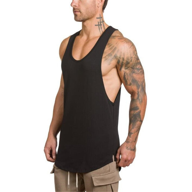 AthletiFit Men Bodybuilding and Fitness Stringer Tank Top