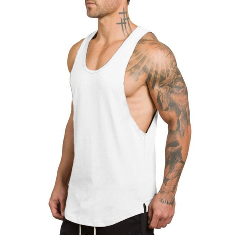 AthletiFit Men Bodybuilding and Fitness Stringer Tank Top