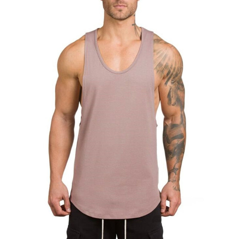 AthletiFit Men Bodybuilding and Fitness Stringer Tank Top