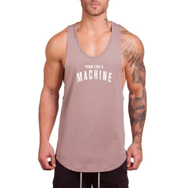 AthletiFit Men Bodybuilding and Fitness Stringer Tank Top