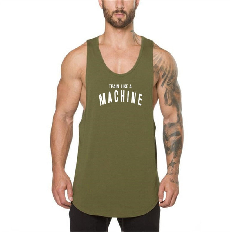 AthletiFit Men Bodybuilding and Fitness Stringer Tank Top